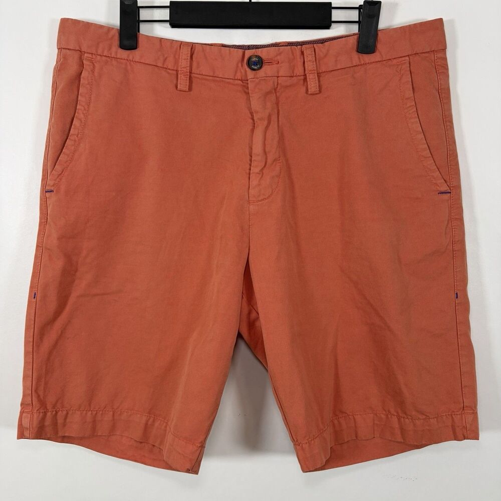 Tommy Bahama Chino Shorts Mens Size 34 Orange 9.5” Inseam Pima Modal Blend